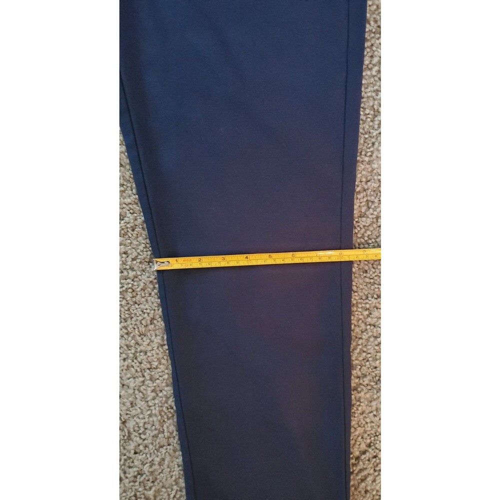 Perry Ellis Mens Dress Pants 32x32 Slim Fit Navy Blue Stretch Flat Front Slacks - Picture 12 of 16